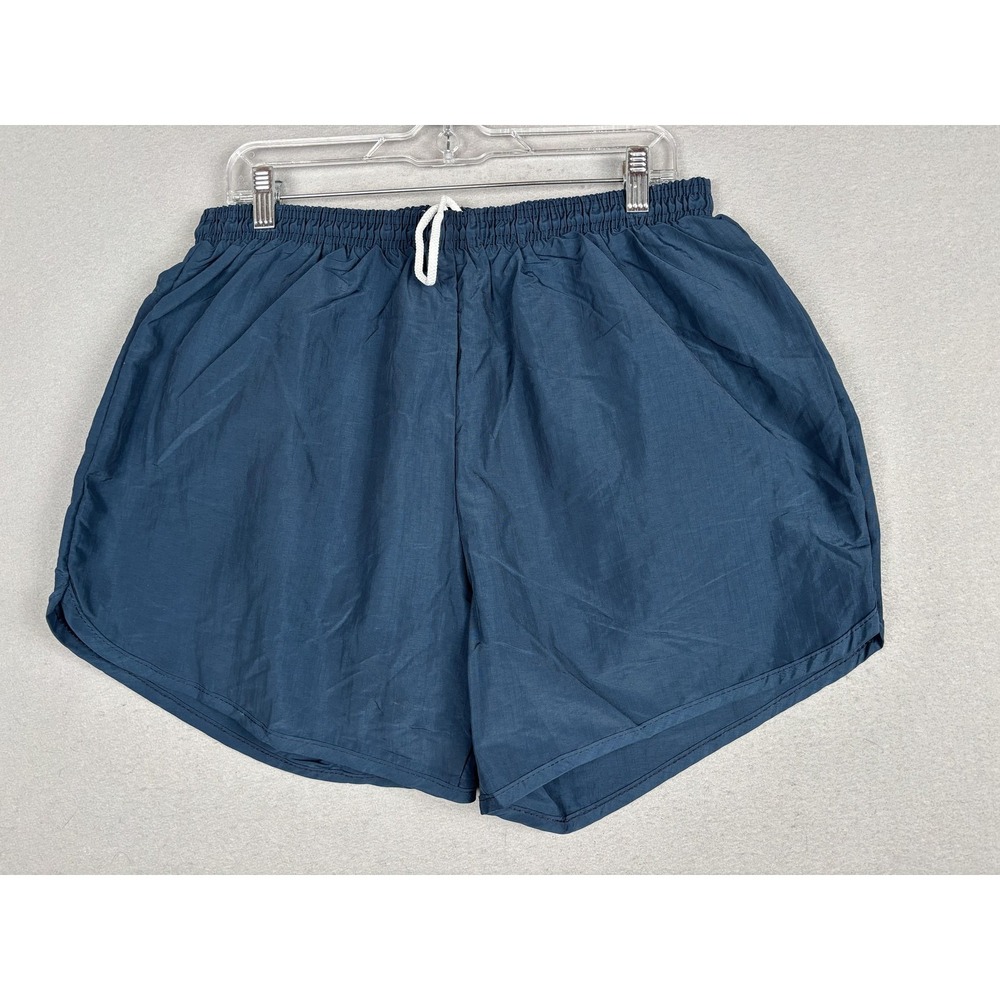 Soffe Shorts Mens XL Blue Nylon Running Dolphin Lined Drawstring Athletic USA